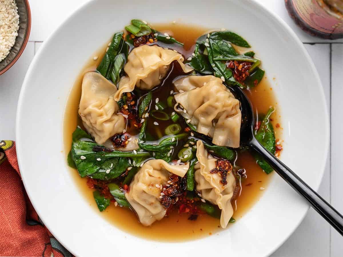 Dumpling Soup Garnished